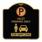 Signmission Valet Parking Tow Away Zone W/ Car Graphic, Black & Gold Aluminum Sign, 18" x 18", BG-1818-22761 A-DES-BG-1818-22761 - alternate 1